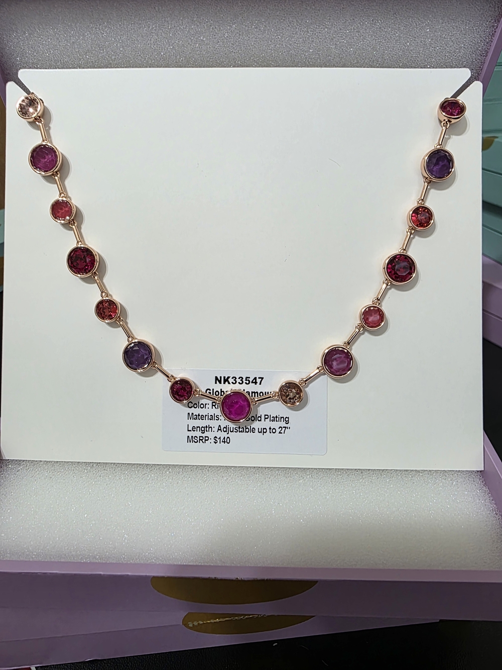 Rose Gold-Plated Jewel Candy Necklace - Rio Heat